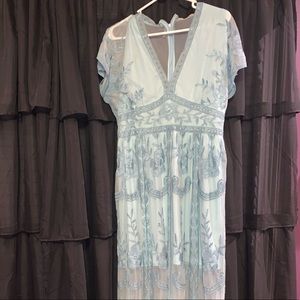 Blue Lace Floor-Length dress